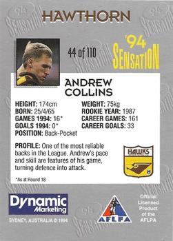 1994 AFL Sensation #44 Andrew Collins Back